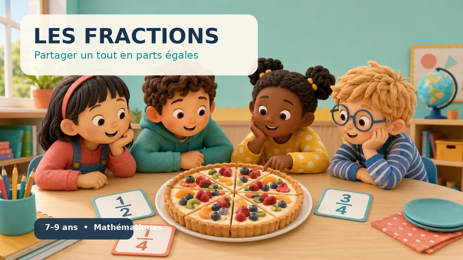 Les fractions : partager un tout en parts égales cover